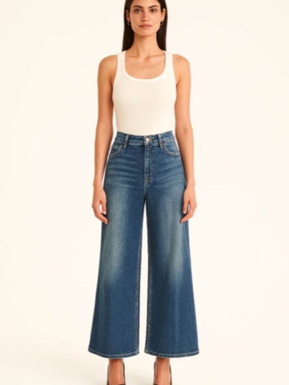 Cambio palazzo cropped jeans - Size 12
